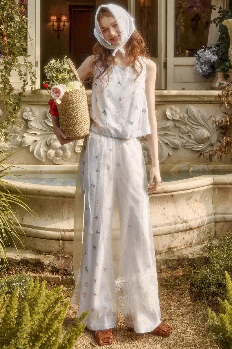 Retro Dress + Top + Pants + Curtain + Scarf