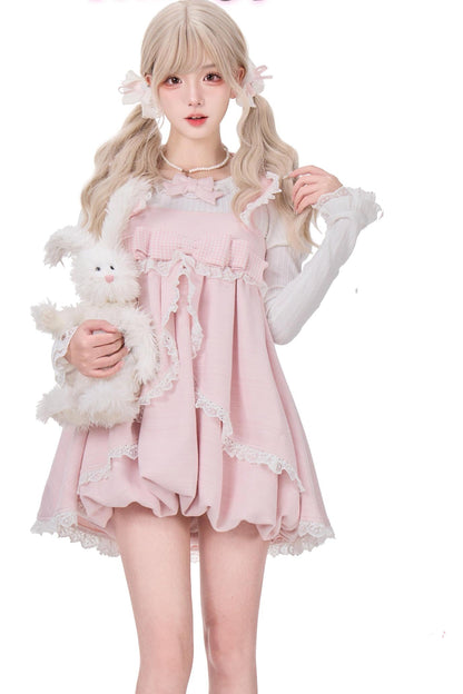 Soft Rabbit Strap Dress + Tops