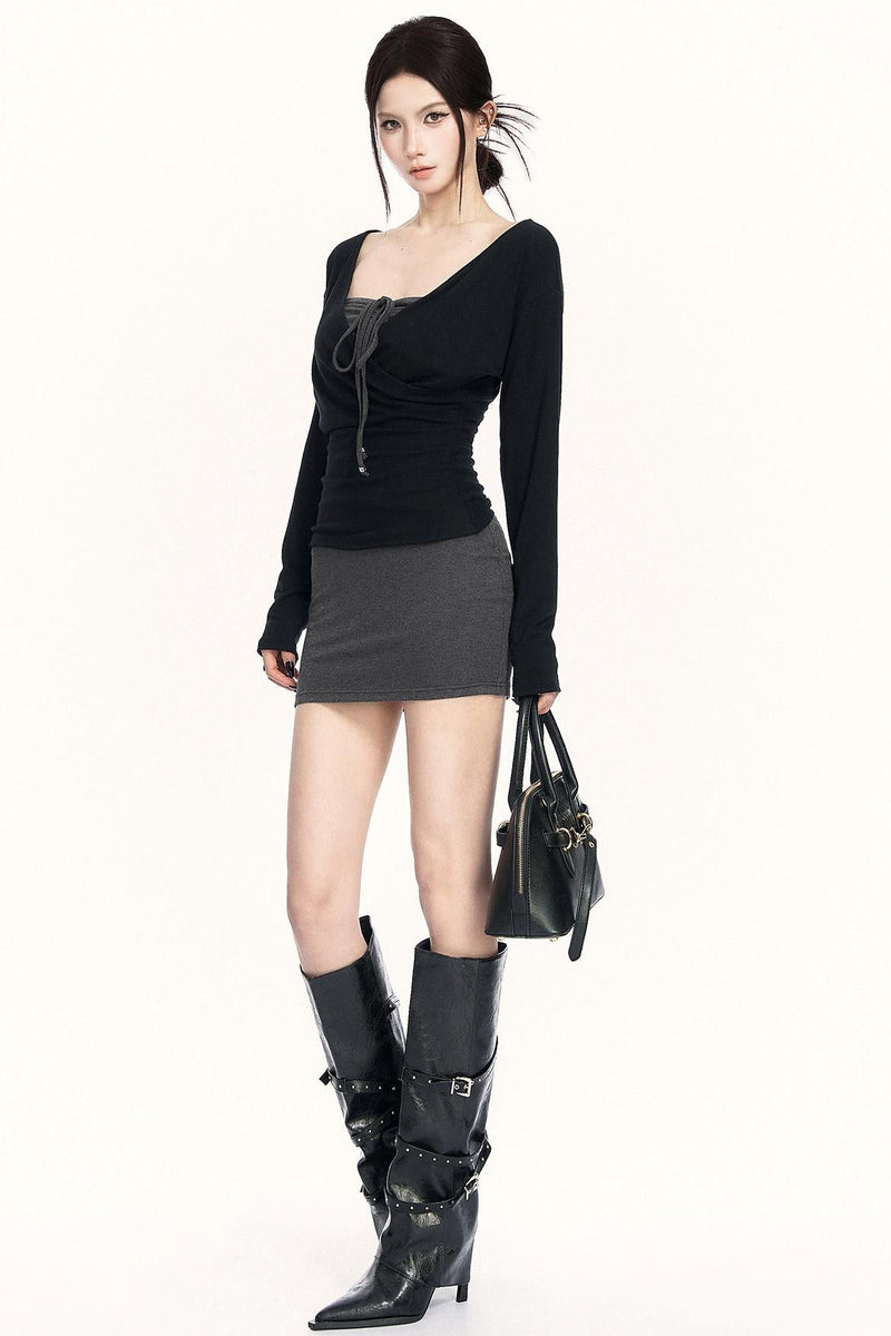 Cross Neck Dress + Top