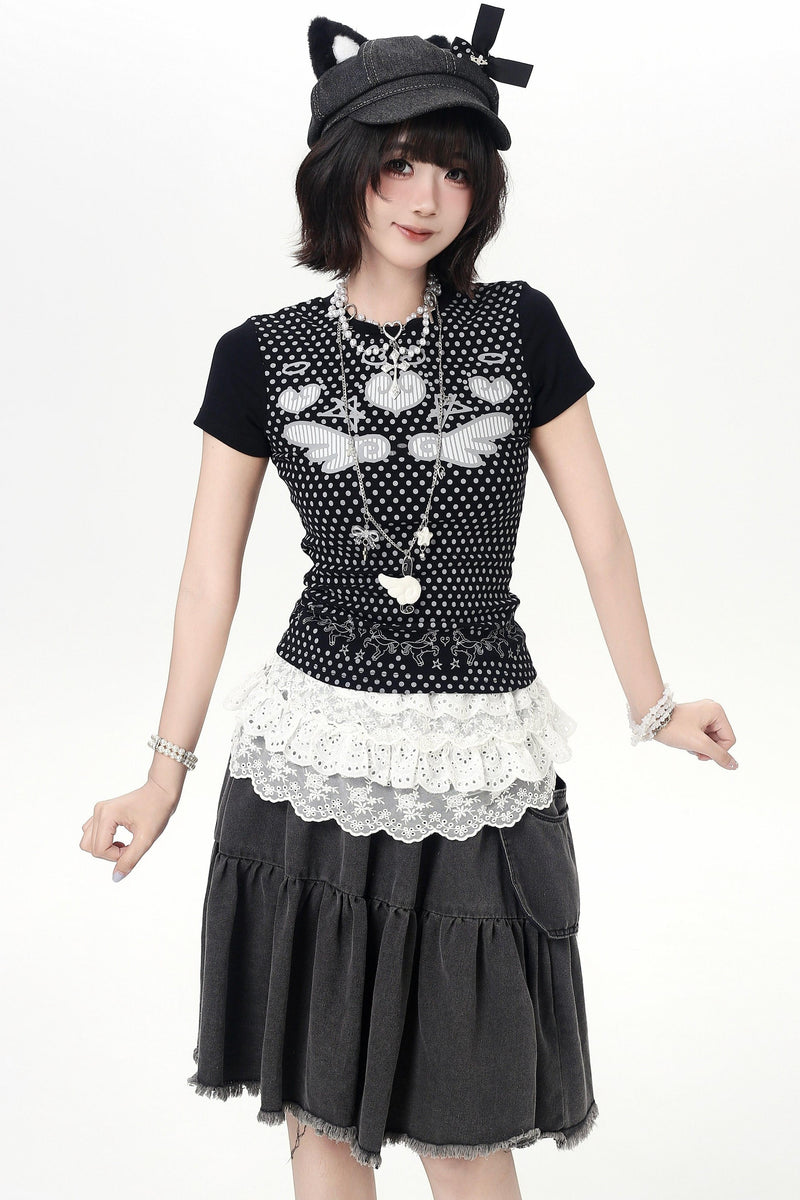 Polka Dot Angel Slim Top