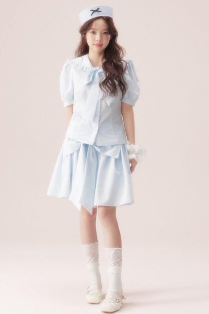 Sea Salt Bow Tie Shirt + Skirt