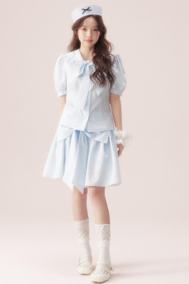 Sea Salt Bow Tie Shirt + Skirt