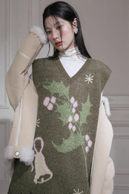 Dark Green Knit Vest