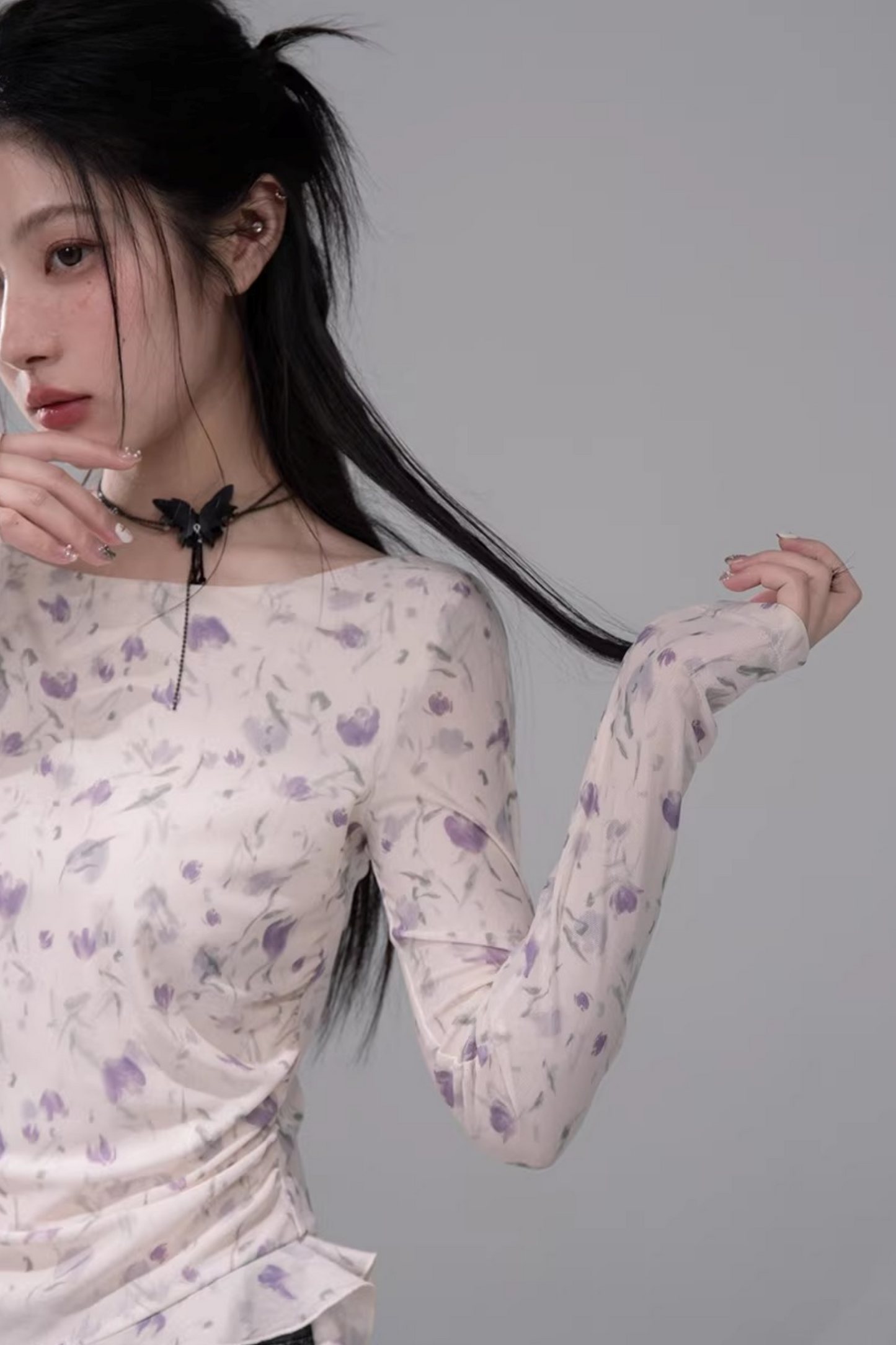 Sheer Asymmetrical Top