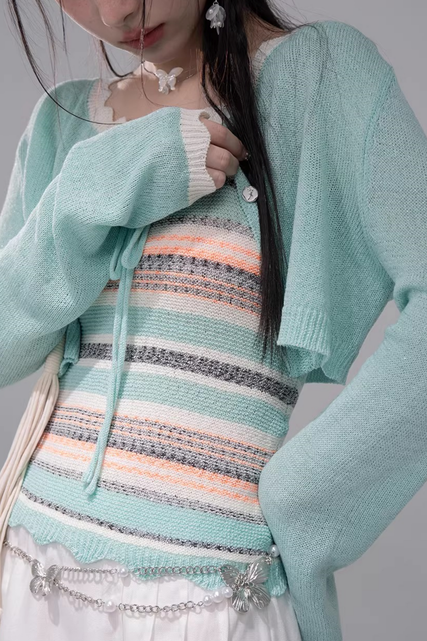 Coconut Breeze Cardigan + Tube Top
