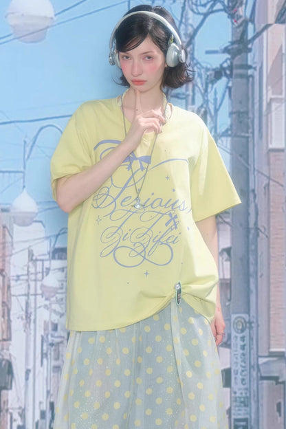 Star Falling V-neck Top