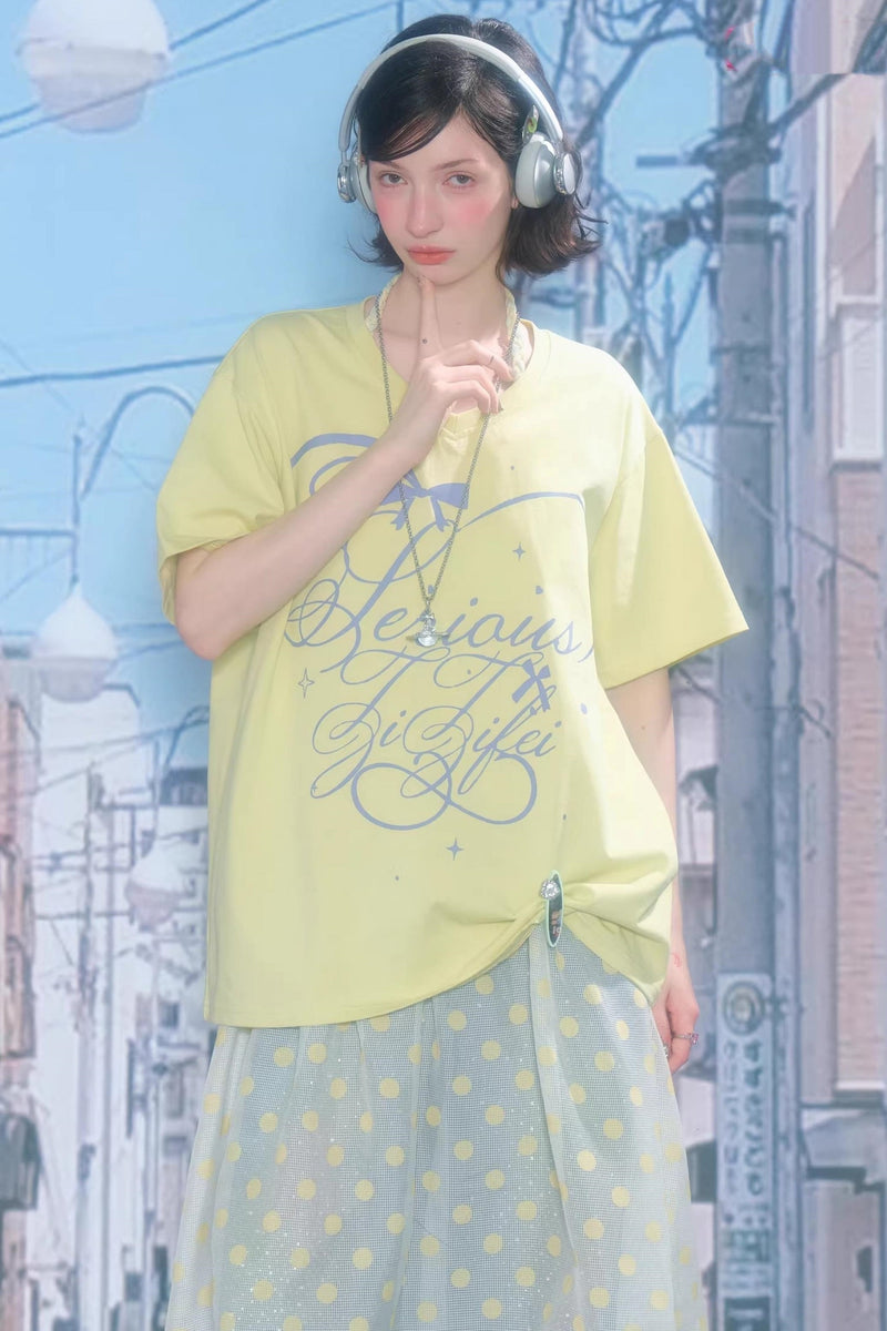 Star Falling V-neck Top