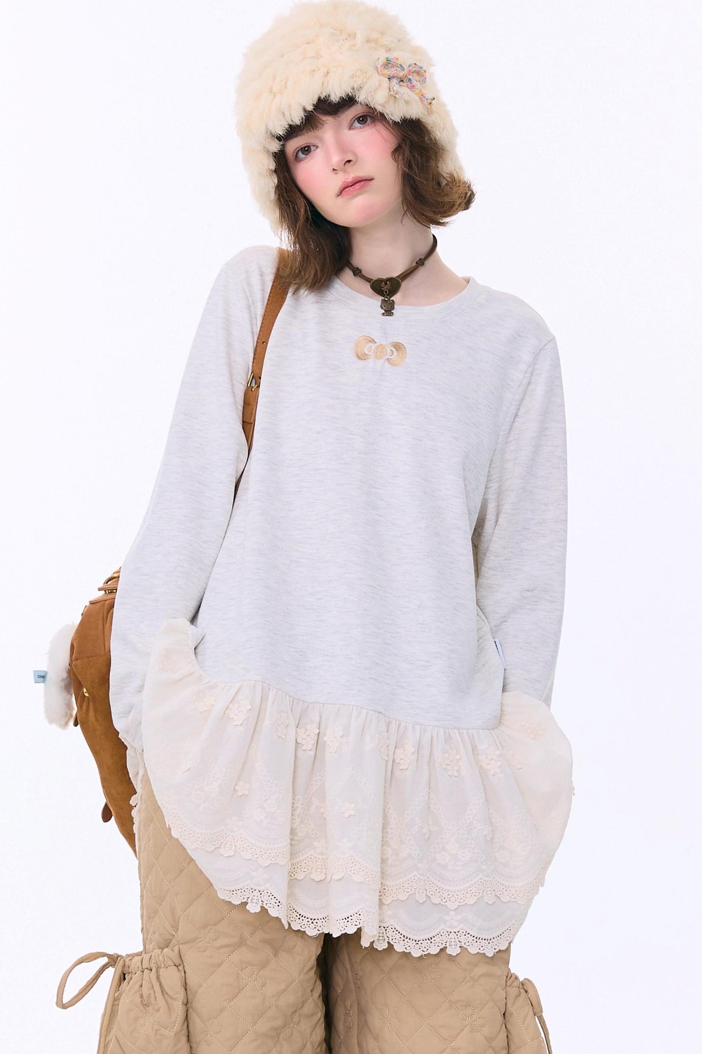 Retro Lace Ribbon Top