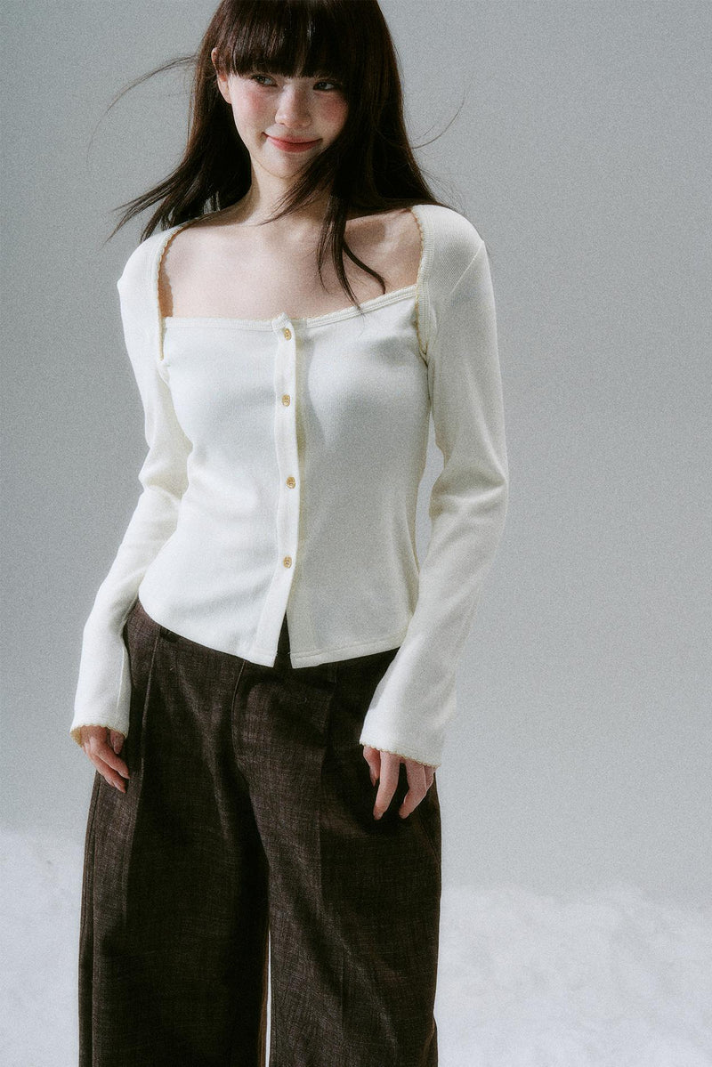 Open Neck Slim Top