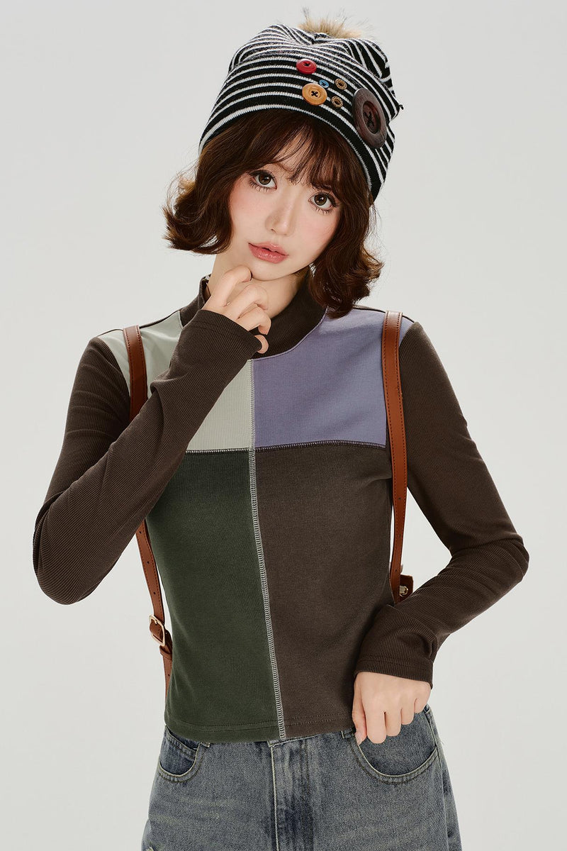 Retro Patchwork Mode Top