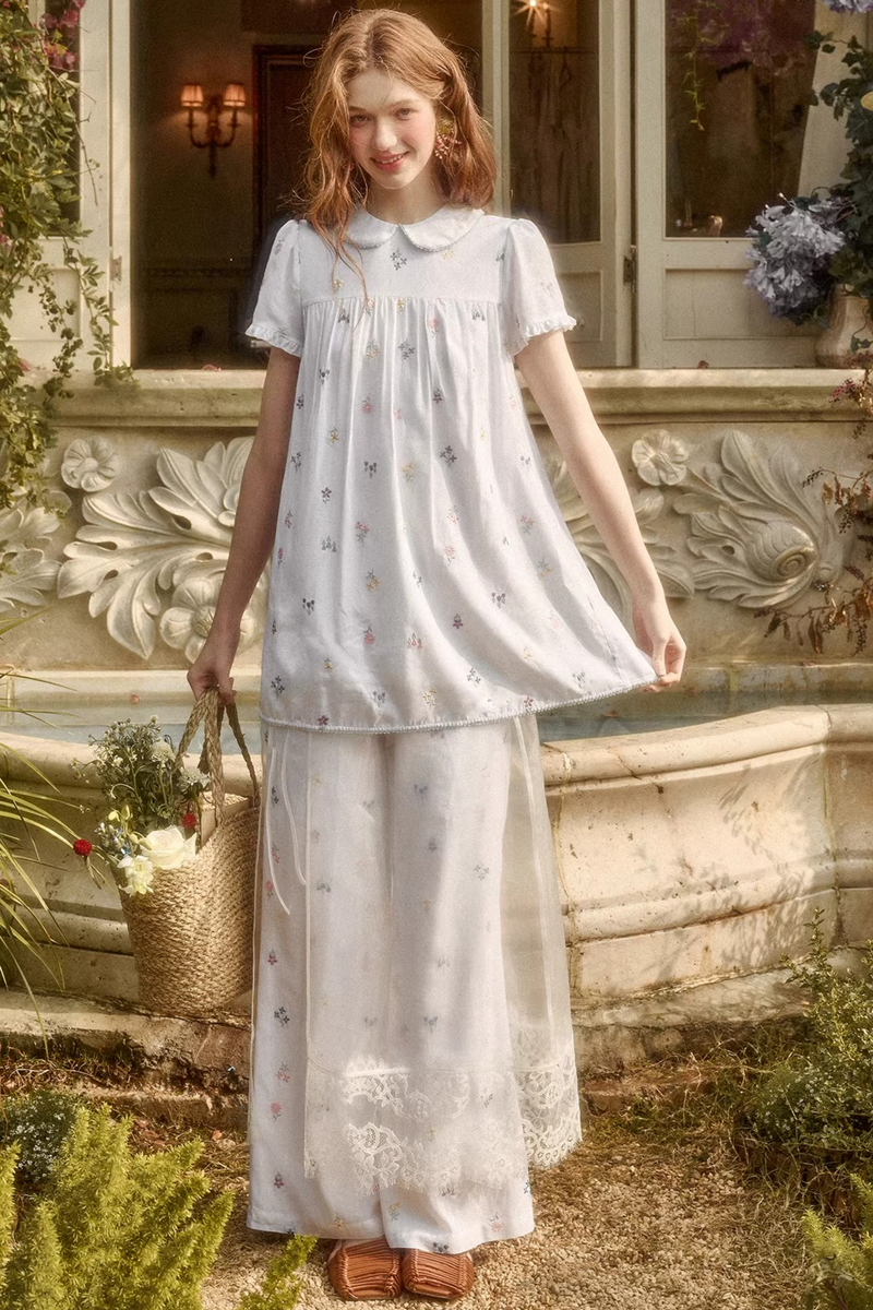 Retro Dress + Top + Pants + Curtain + Scarf