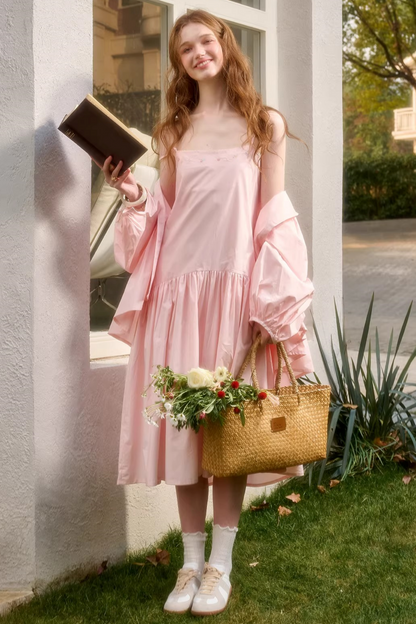 Baby Pink Sweet Dress + Shirt