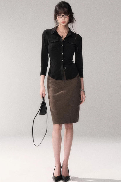 High Waist Cinched Blouse