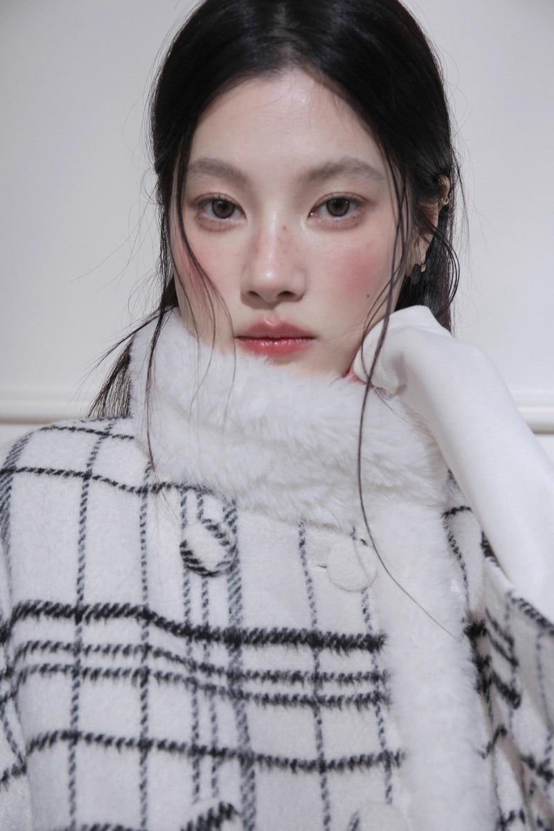 Monochrome Plaid Jacket + Vest Dress