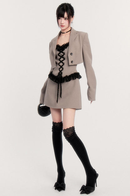 Lace Patchwork Dress + Jacket