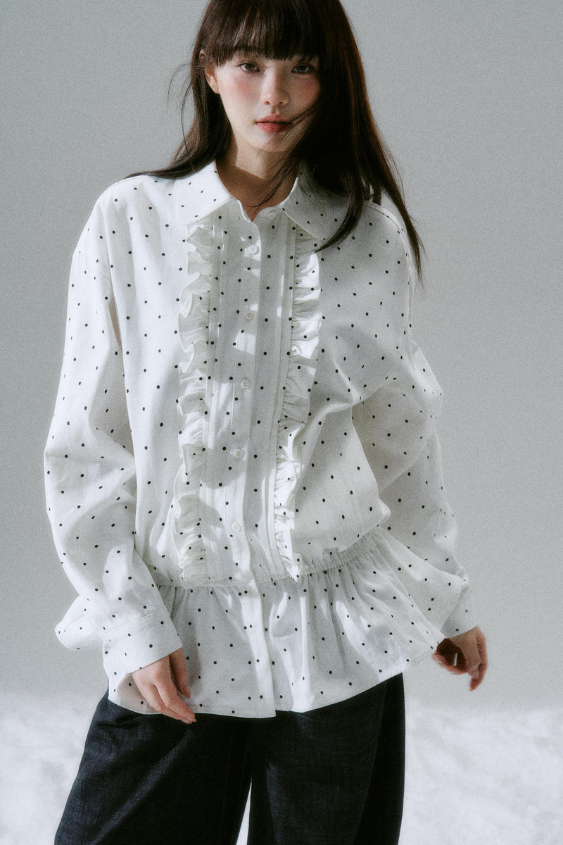 Flash Memory Ruffle Dot Top