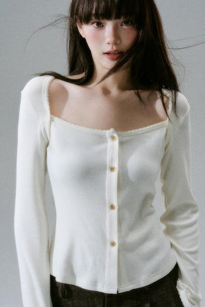 Open Neck Slim Top
