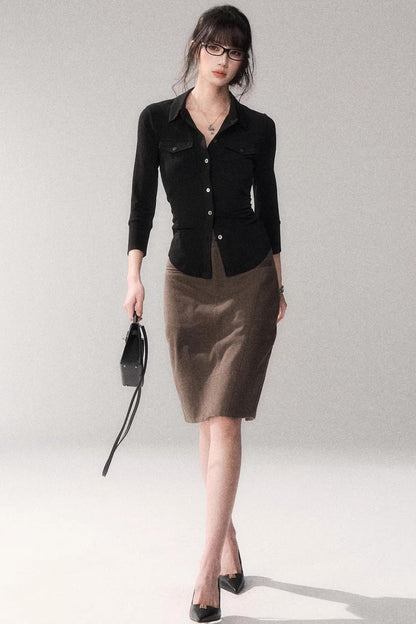 High Waist Cinched Blouse