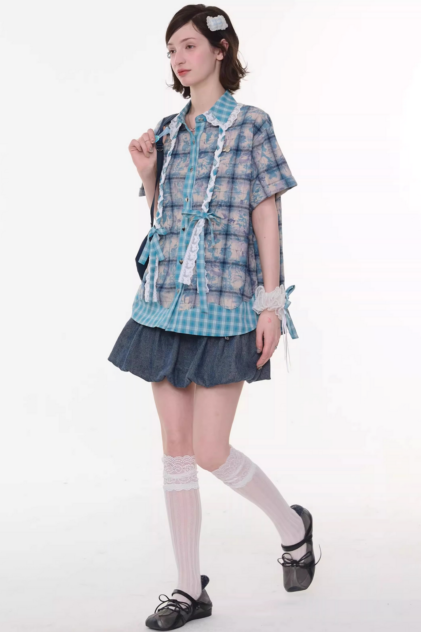 Y2k Plaid Oversized Shirt