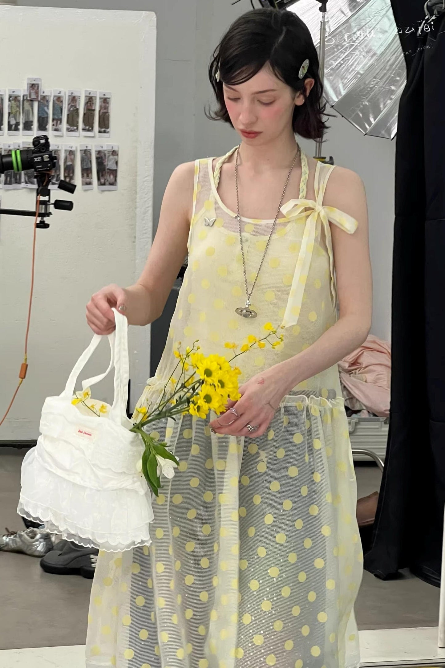 Sweet Polka Dot Mesh Dress
