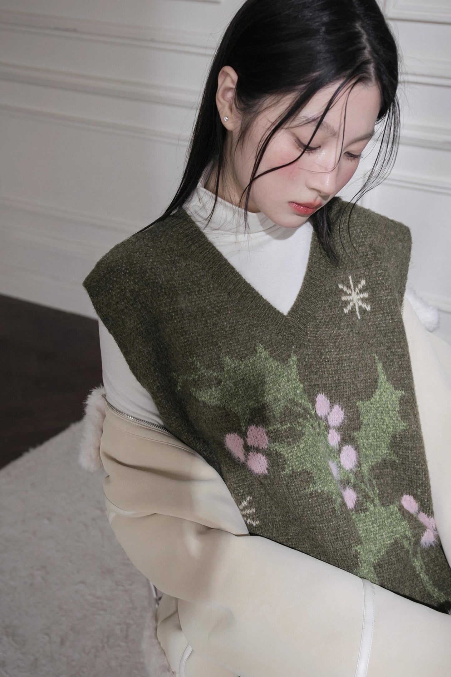 Dark Green Knit Vest