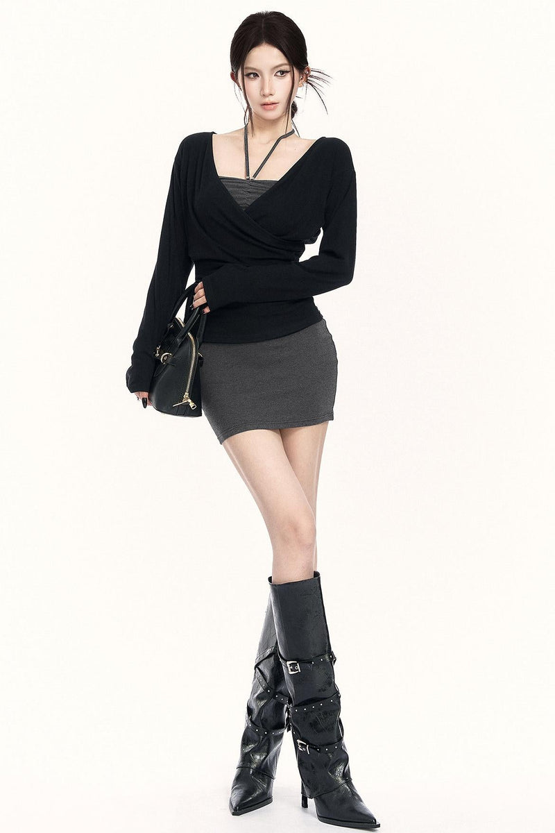 Cross Neck Dress + Top