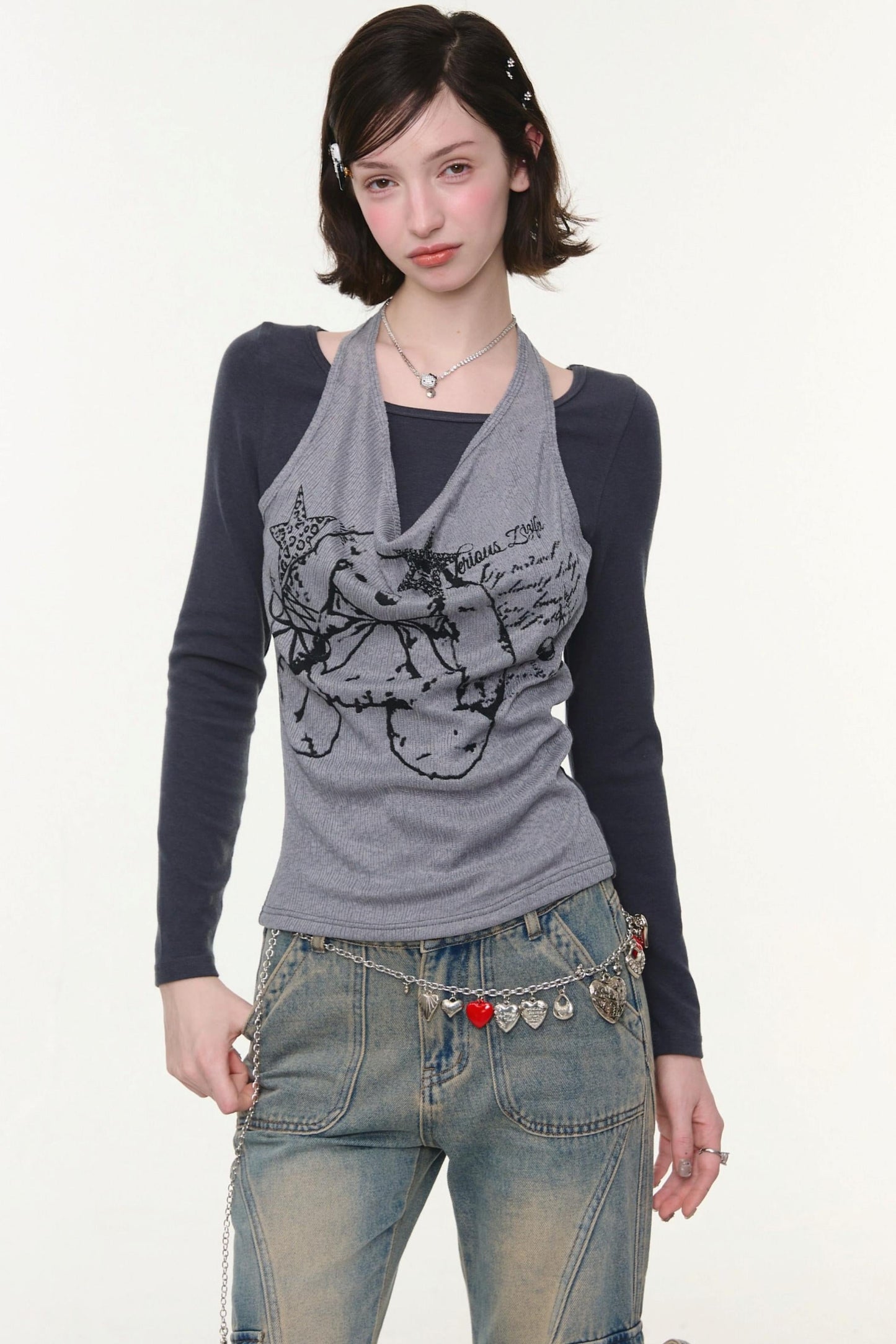 Rabbit Print Halter Top