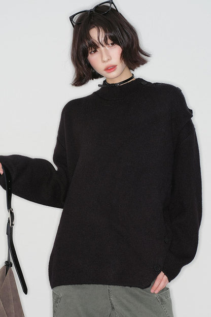 -collar Knitted Sweater