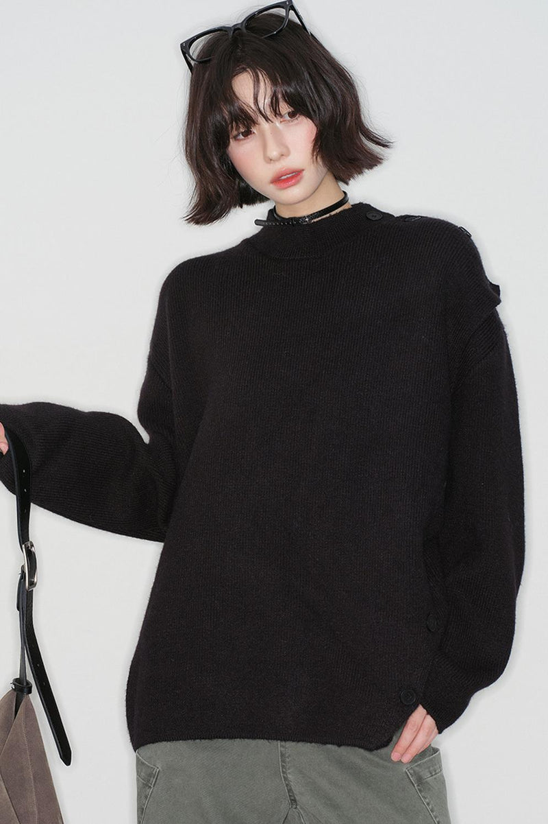 -collar Knitted Sweater