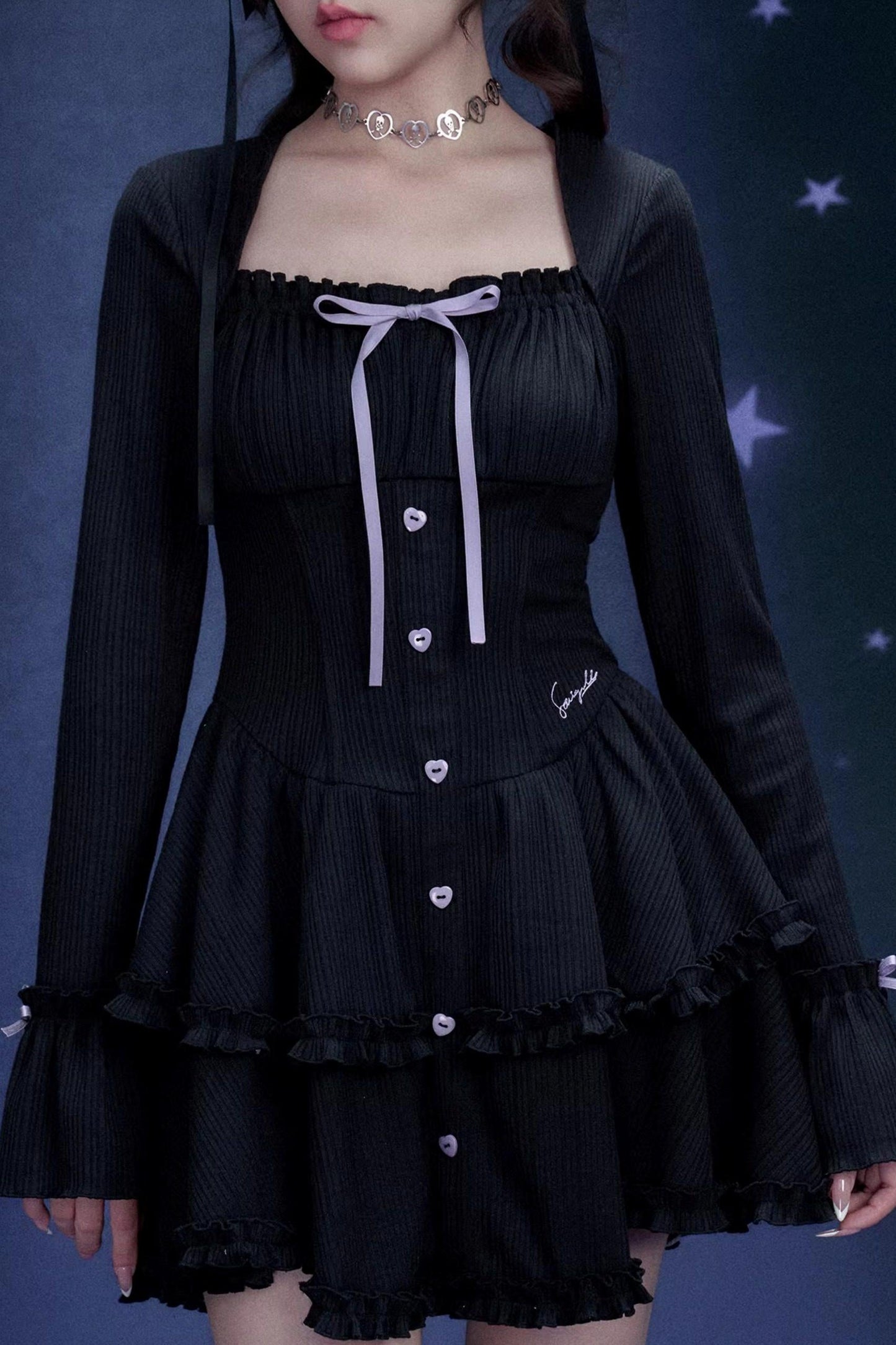 Dark Sweet Girly Tiered Dress