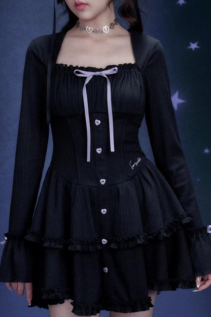 Dark Sweet Girly Tiered Dress