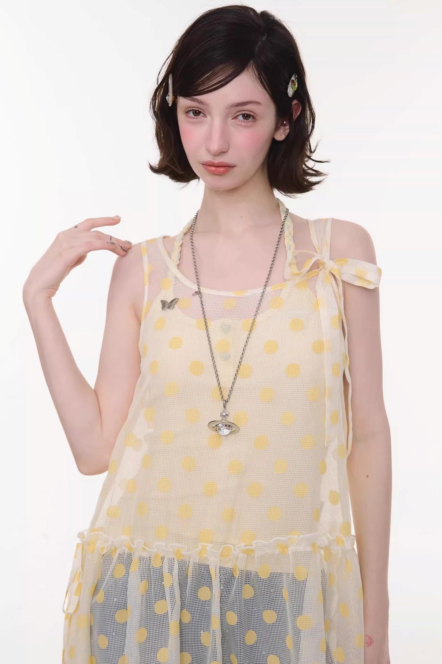 Sweet Polka Dot Mesh Dress