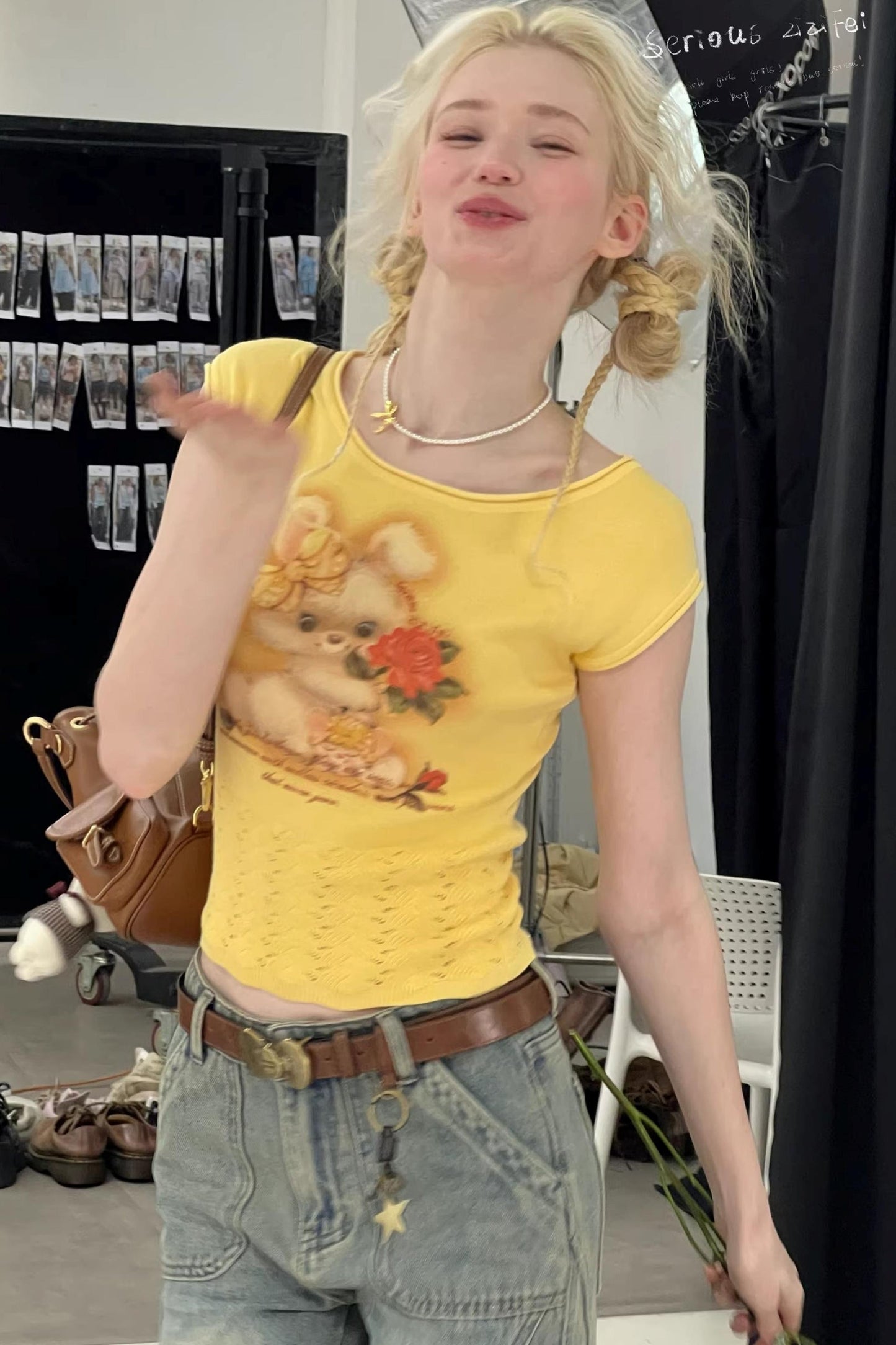 Sweet Rabbit Print Top