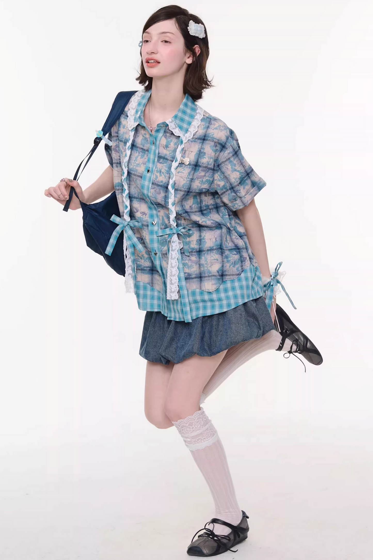 Y2k Plaid Oversized Shirt