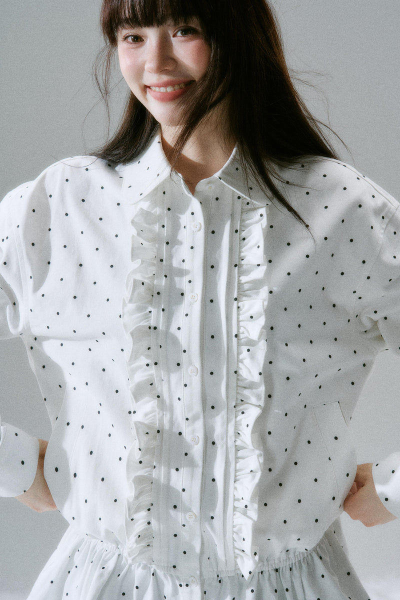 Flash Memory Ruffle Dot Top