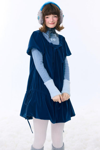 Dark Blue Velvet Dress