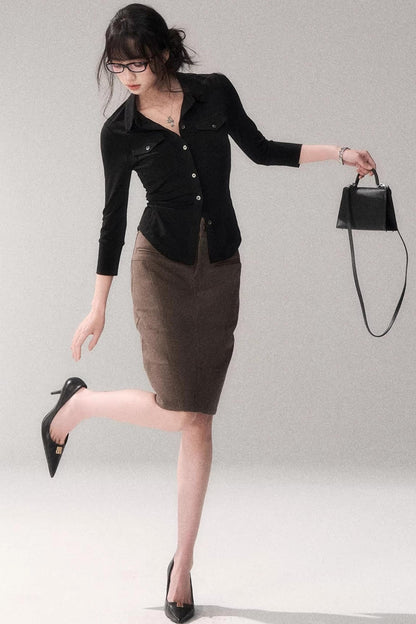 High Waist Cinched Blouse
