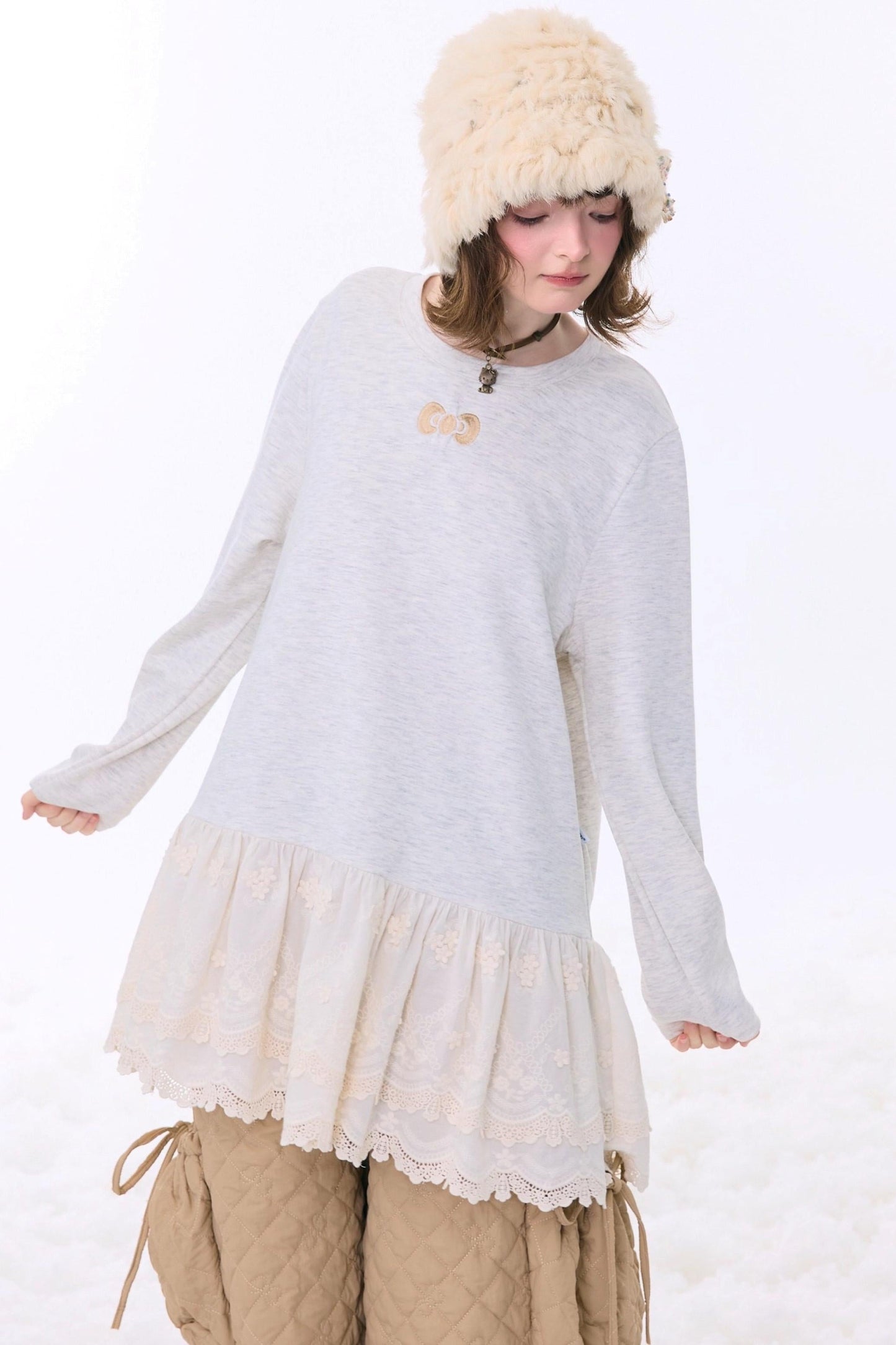 Retro Lace Ribbon Top