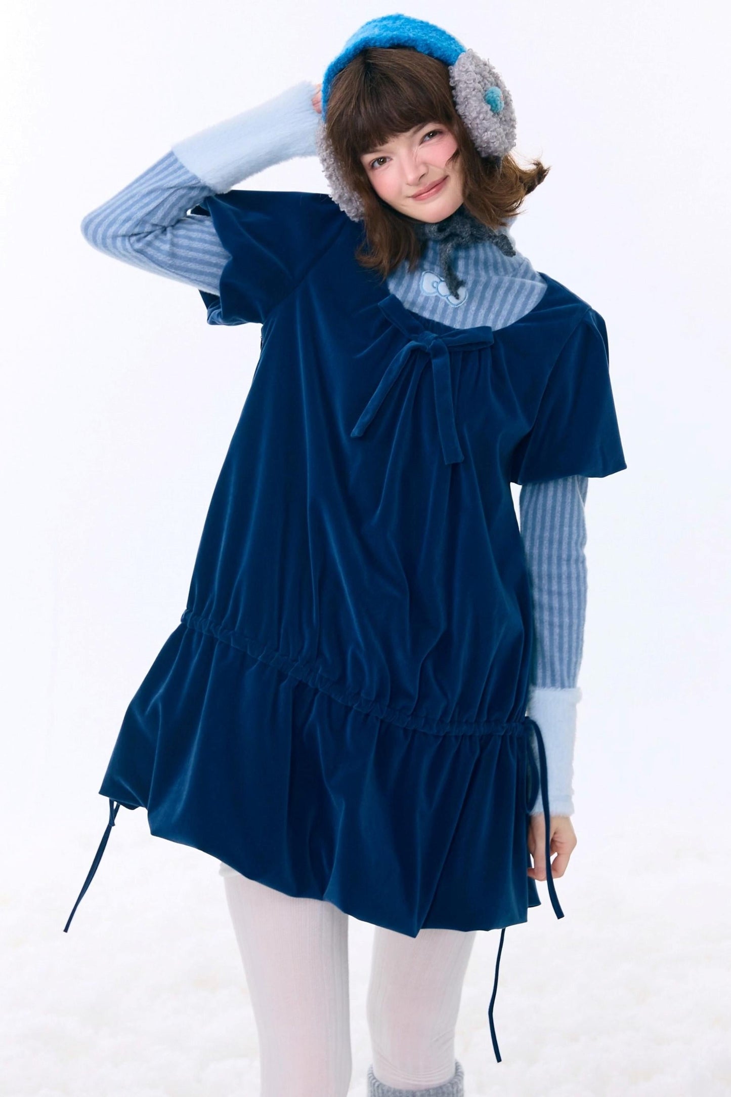 Dark Blue Velvet Dress