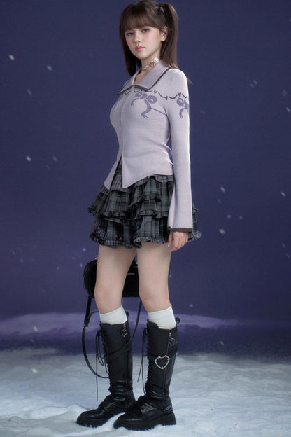Sweet Ribbon Slim Cardigan