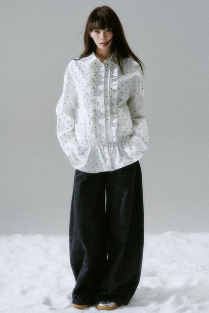 Flash Memory Ruffle Dot Top