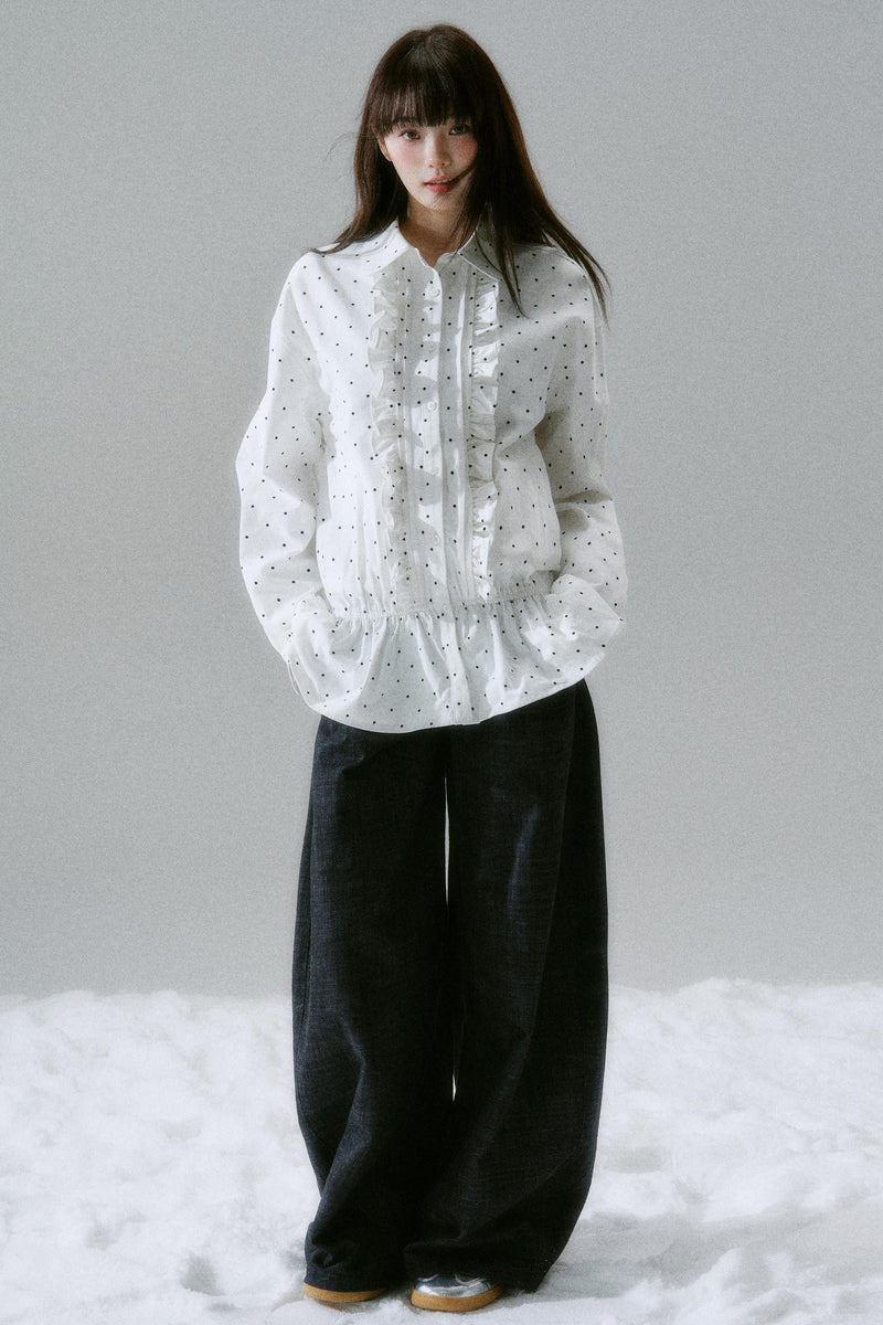 Flash Memory Ruffle Dot Top