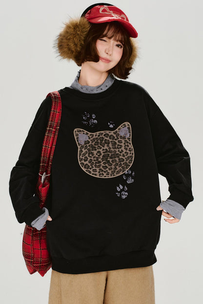 Retro Leopard Loose Mode Top