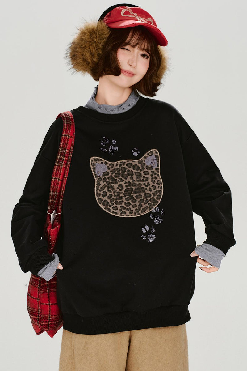 Retro Leopard Loose Mode Top
