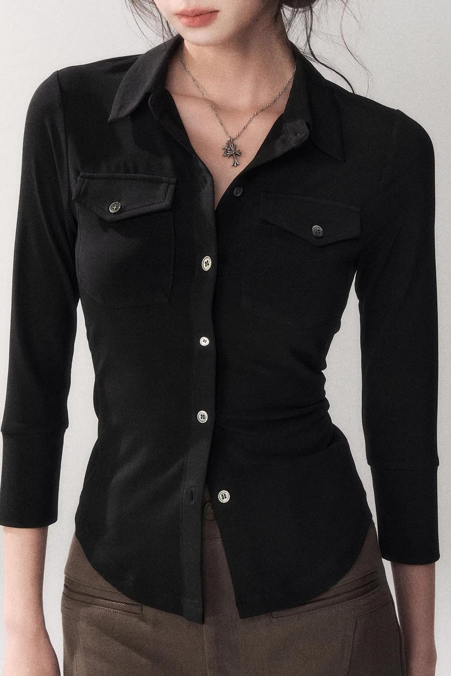 High Waist Cinched Blouse
