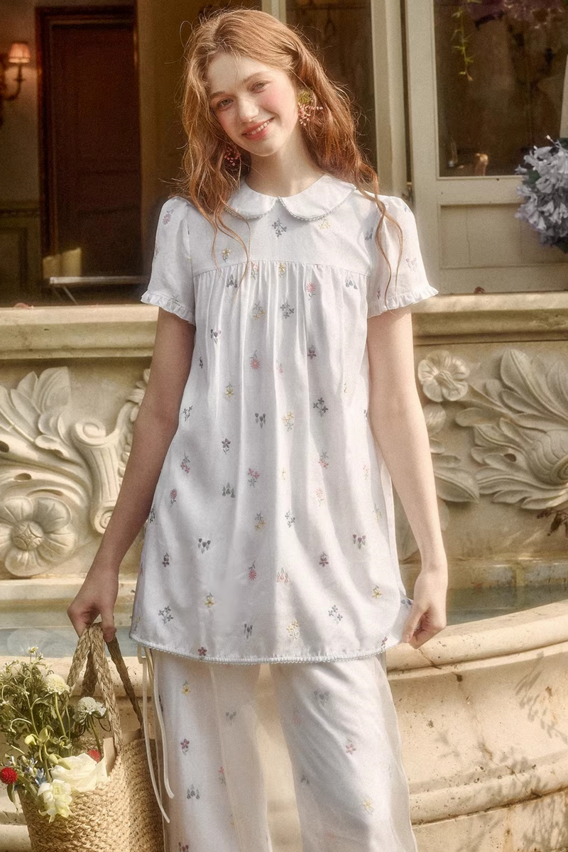 Retro Dress + Top + Pants + Curtain + Scarf