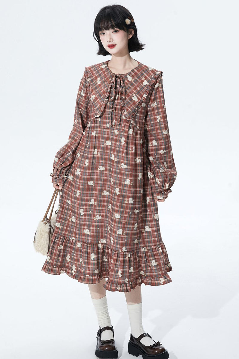 Retro Checker Puppy Dress