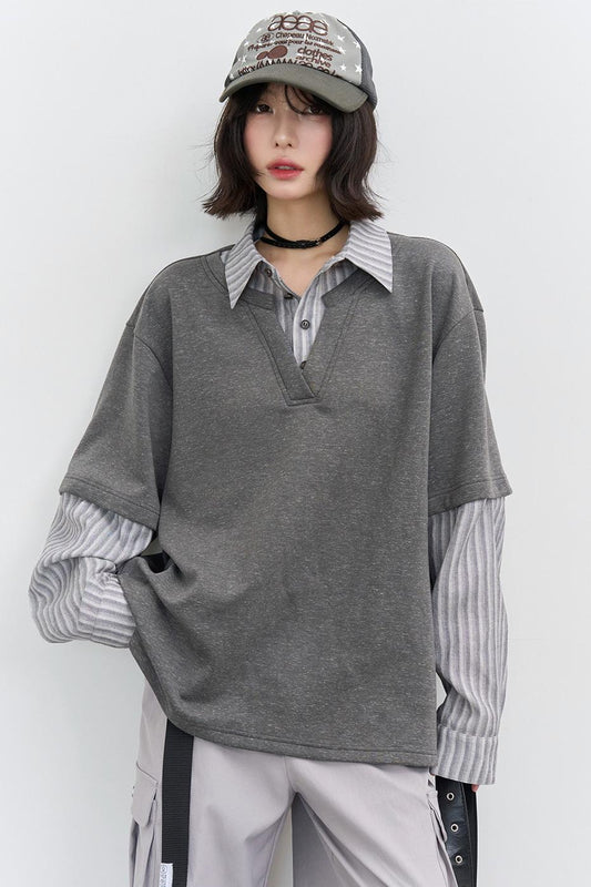 Patchwork Color Block Blouse