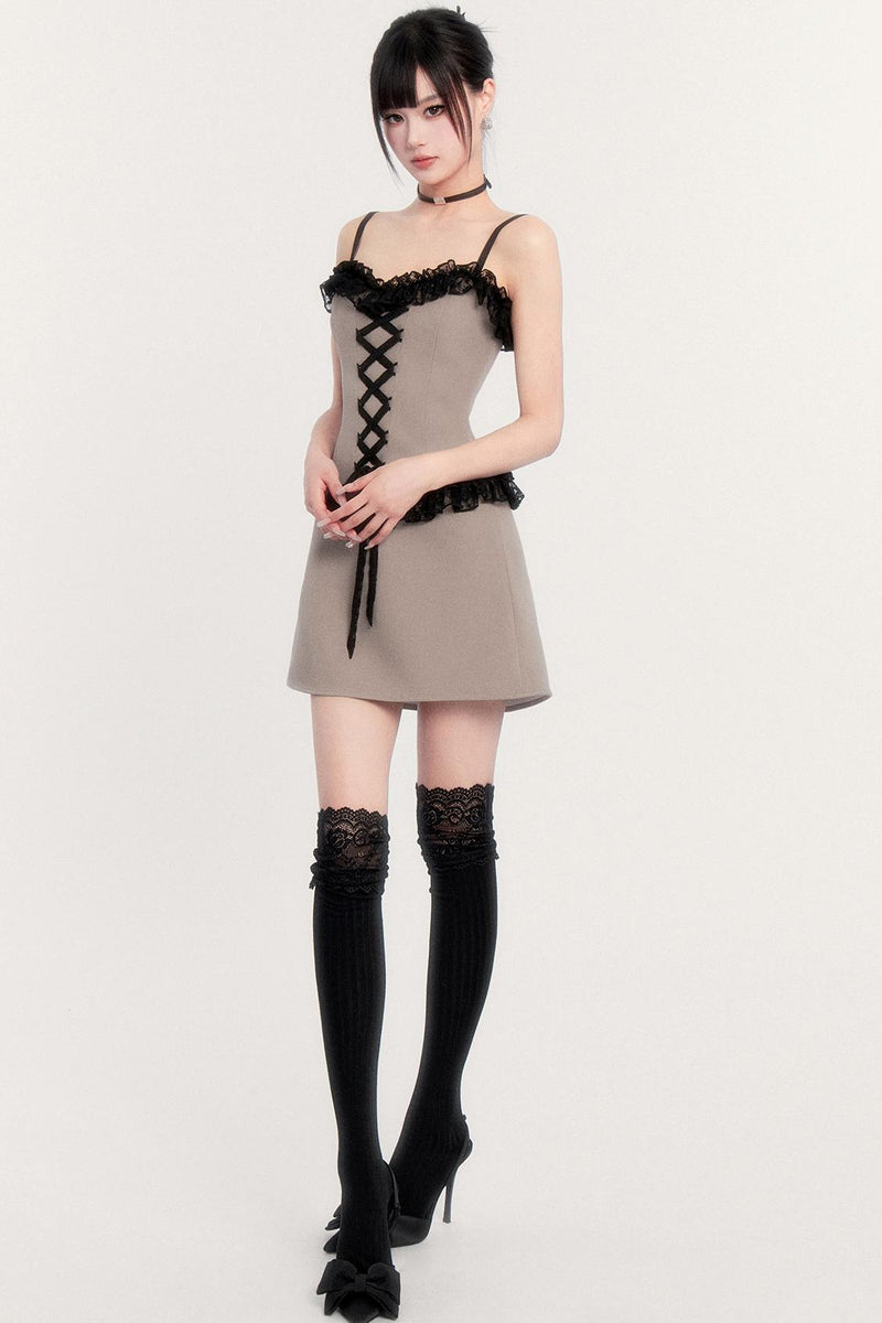 Lace Patchwork Dress + Jacket