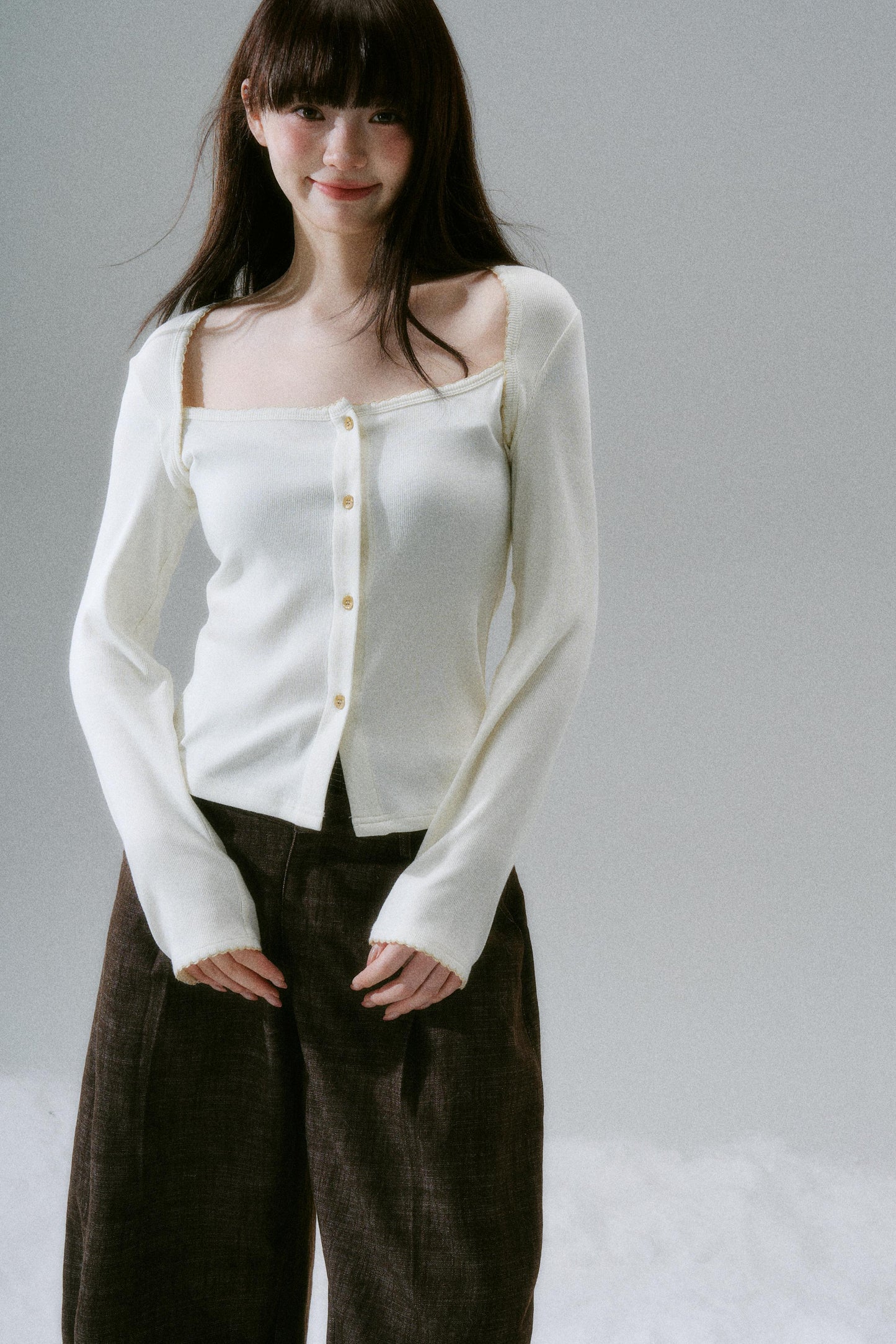 Open Neck Slim Top